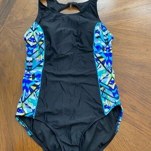 Catalina Black and Blue One Piece Swimsuit